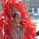 toronto caribbean festival 2017, caribana, caribbean, feathers, woman, fashion, costume, festival, carnival, female, celebration, culture, colorful, festive, young, red fashion, red culture, red color, red celebrate